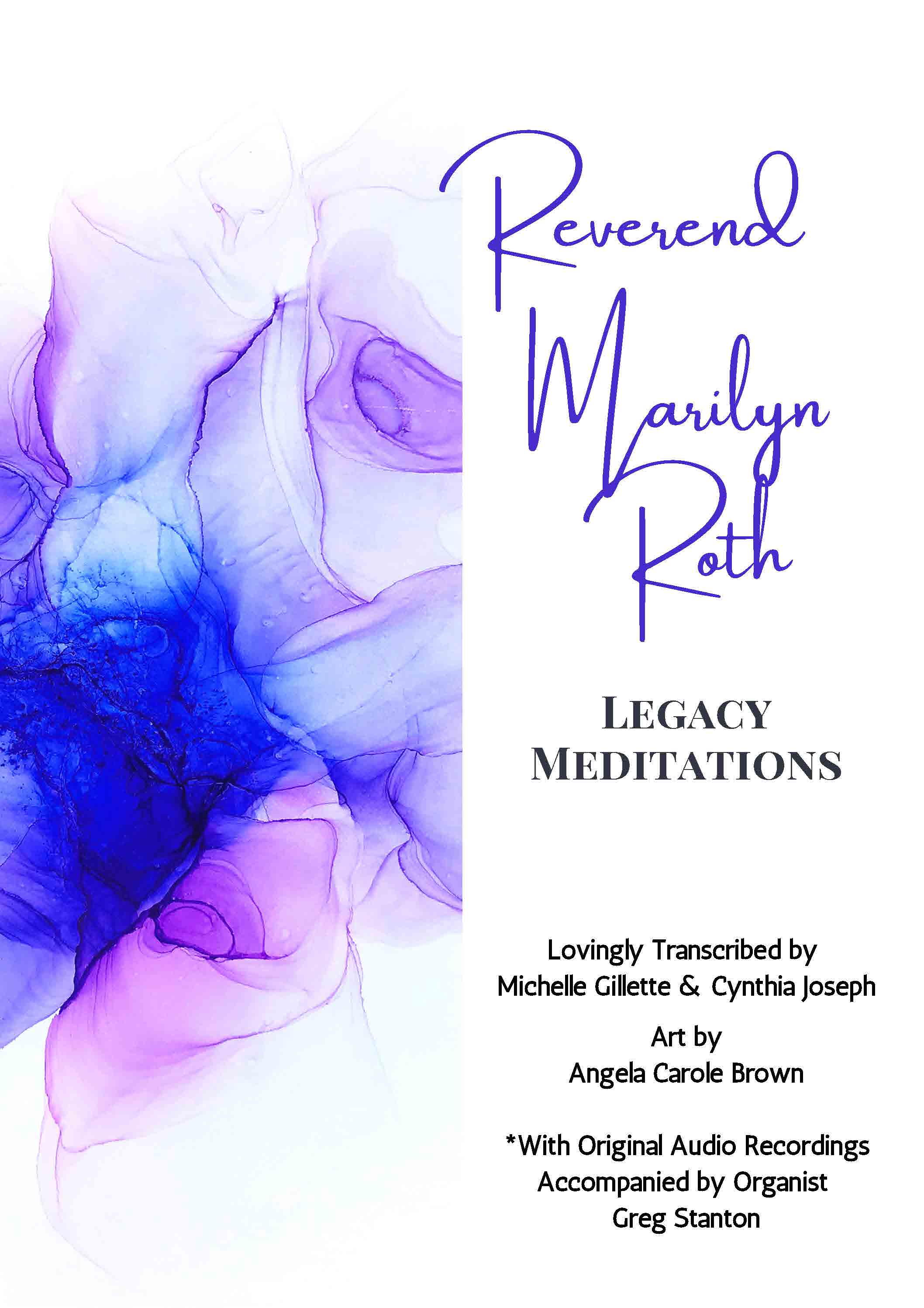 Image shows the cover of the Marilyn Roth Meditations booklet