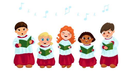 illustration of children caroling